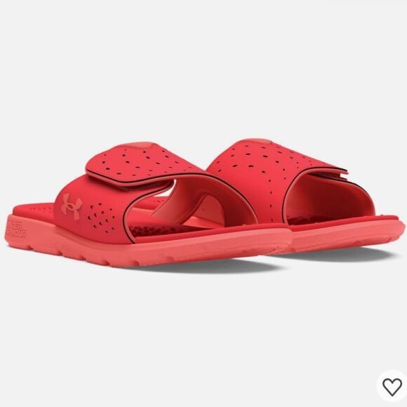Under Armour Red Cushioned Slide Sandals - Picture 1 of 10